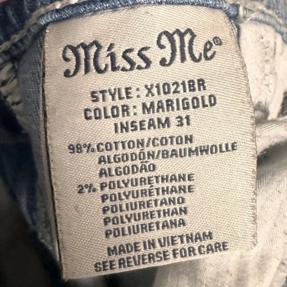 Miss Me Bootcut Jeans Size 30 Low Rise Embroidered Flap Pocket Y2K Western